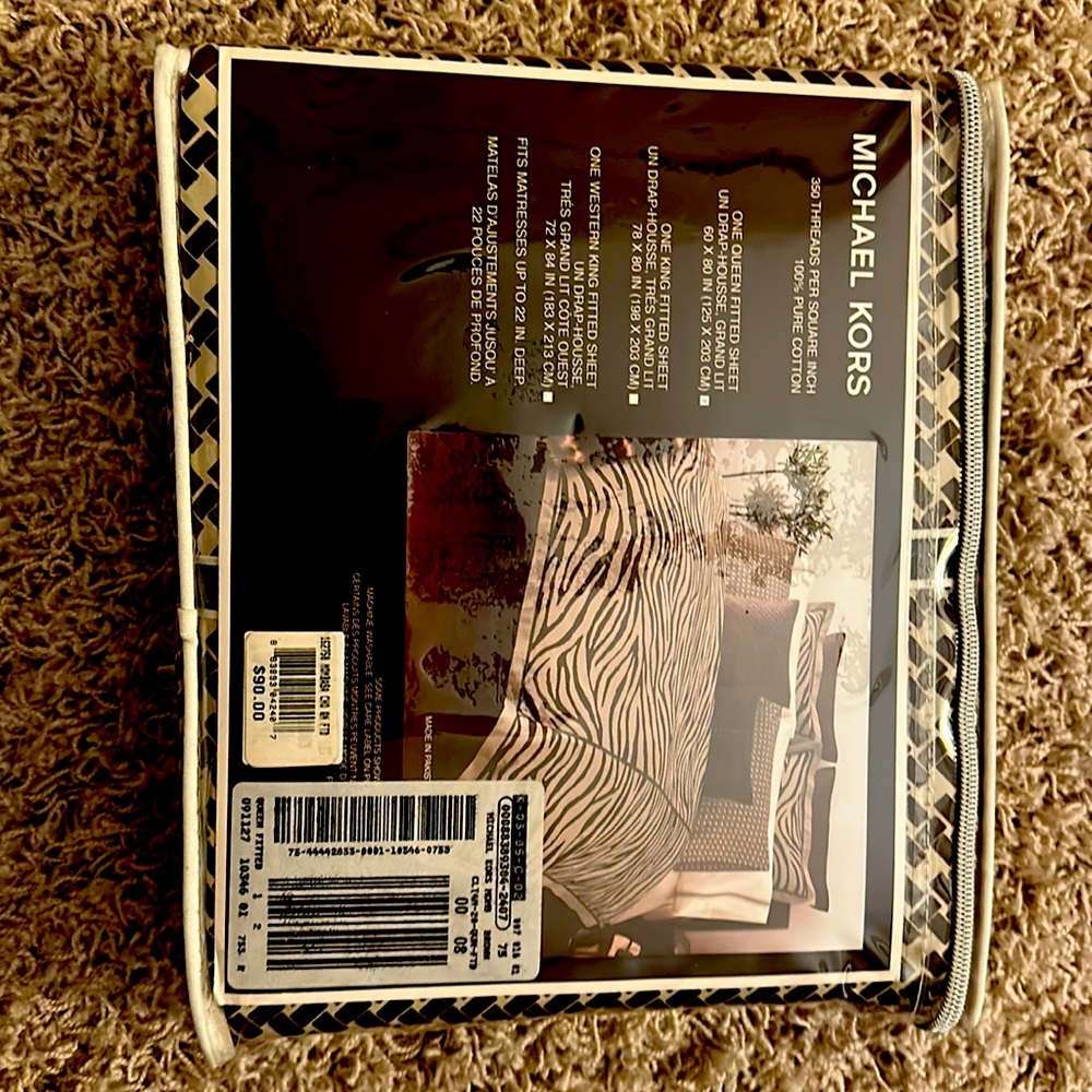 Michael Kors queen fitted bed sheet- new